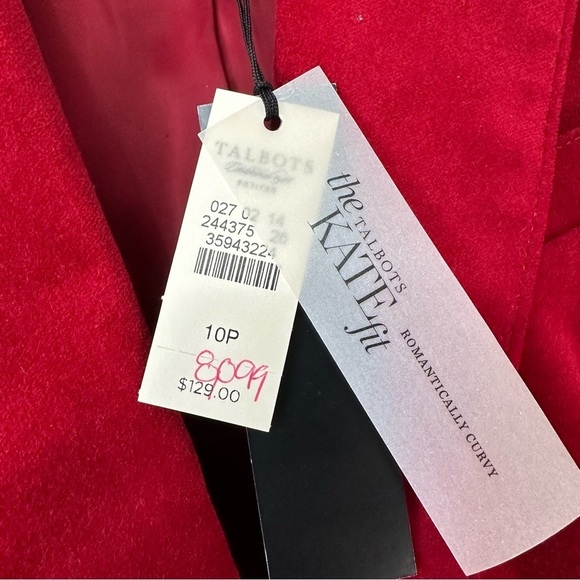 Talbots The Kate Fit Red Velvet One-Button Blazer, 10P - Picture 7 of 9